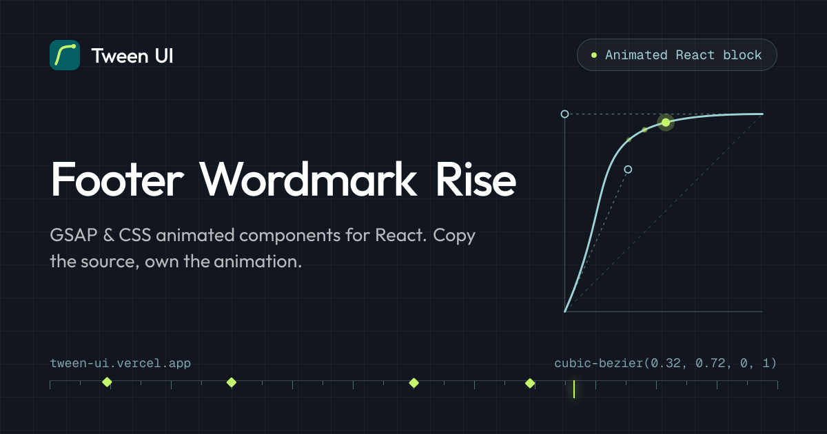 Footer Wordmark Rise · Tween UI